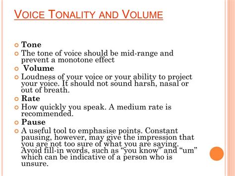 voice tonality and volume definition